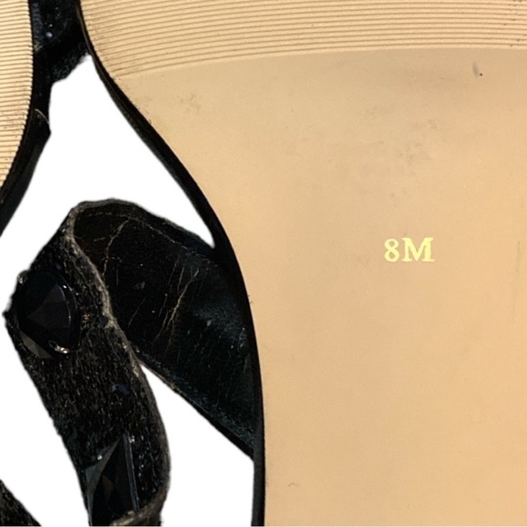 𝅺$5$ add on AM by Ann Marino black bejeweled thong kitten heel. Size 8 - Picture 5 of 9